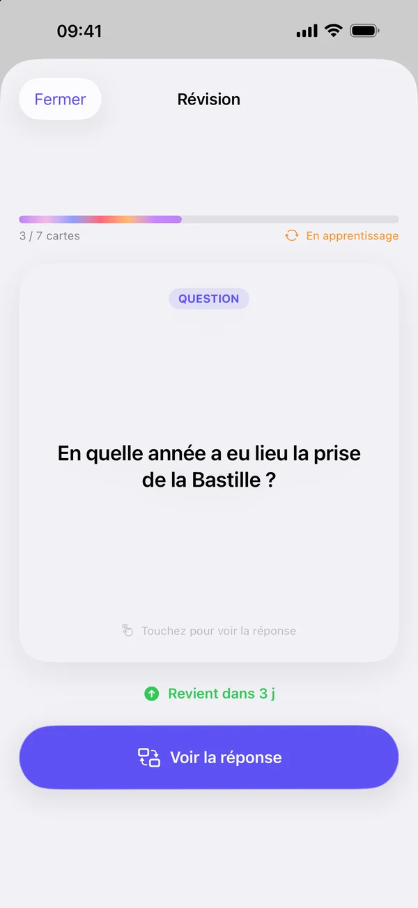 Révision de flashcards sur la Révolution française