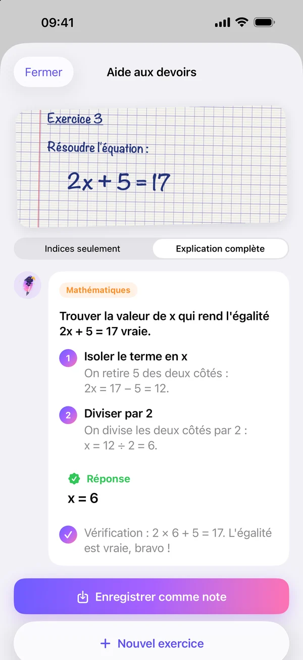 Exercice photographié, résolu pas à pas